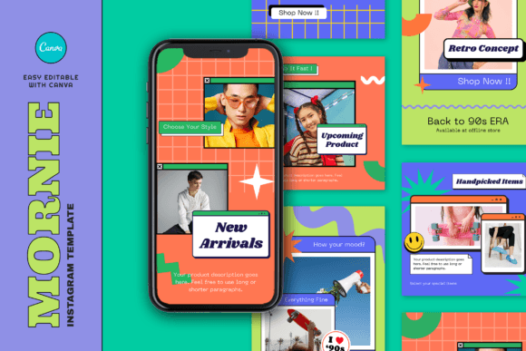Download Mornie Retro Fashion Instagram Template - Fashion instagram Collection