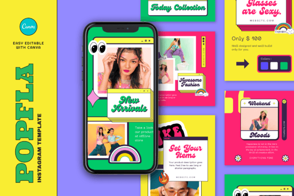 Download Popfla Retro Fashion Instagram Template - Fashion instagram Collection