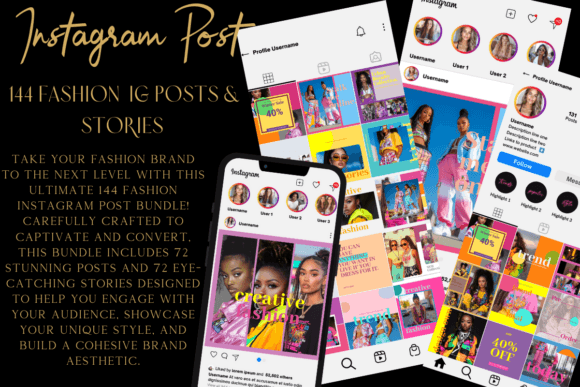 Download 144 Fashion Instagram Post Bundle - Fashion instagram Collection