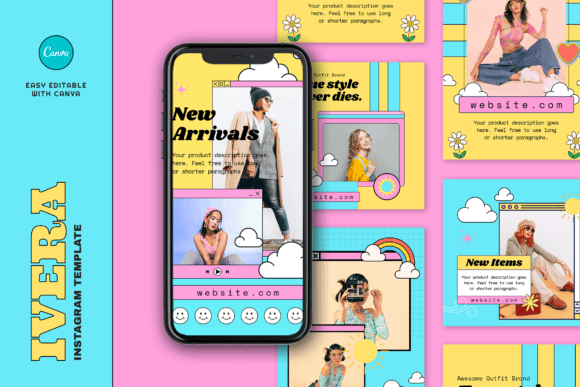 Download Ivera Retro Fashion Instagram Template - Fashion instagram Collection