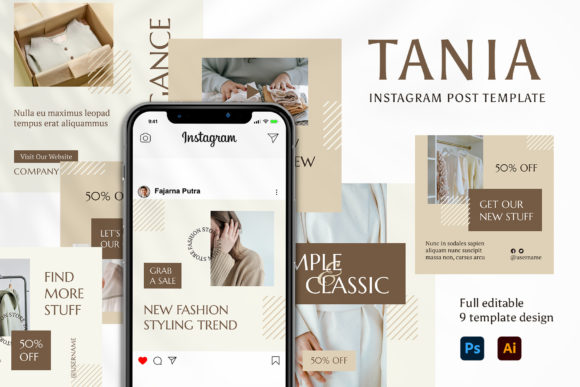 Download Tania Fashion Instagram Post Template - Fashion instagram Collection