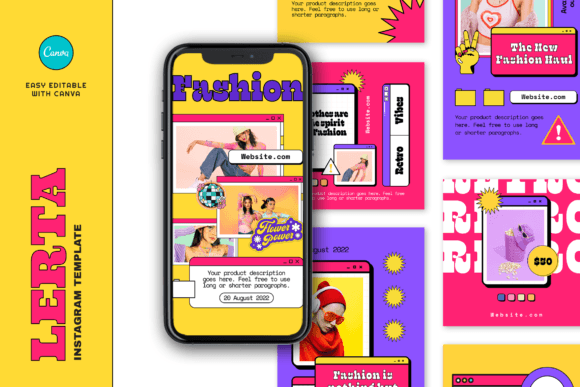 Download Lerta Retro Fashion Instagram Template - Fashion instagram Collection
