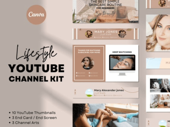 Download Lifestyle Youtube Branding Bundle - Branding bundle Collection