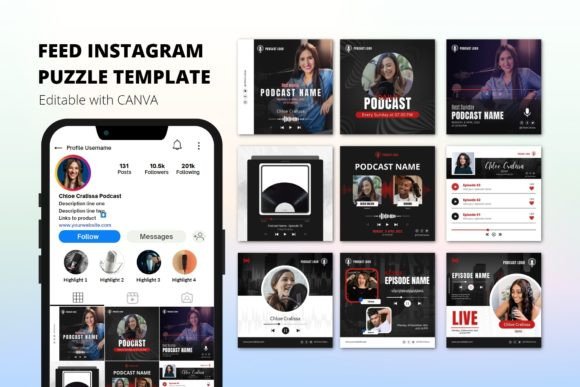 Download Feeds Puzzle Instagram Podcast Canva - Puzzle instagram Collection