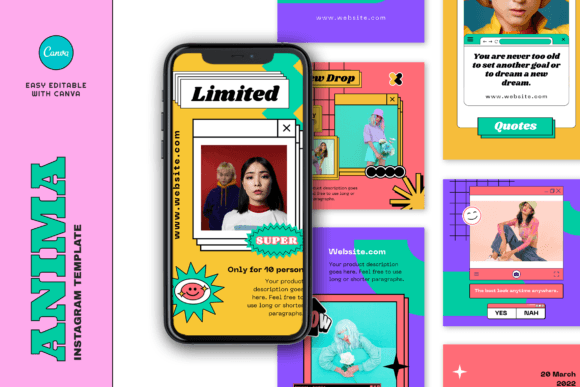 Download Anima Retro Fashion Instagram Template - Fashion instagram Collection