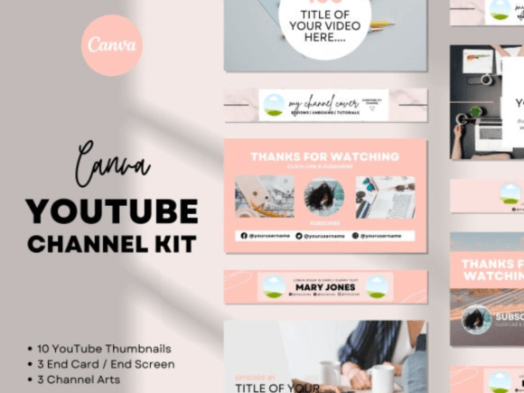 Download YouTube Branding Bundle for Canva - Branding bundle Collection
